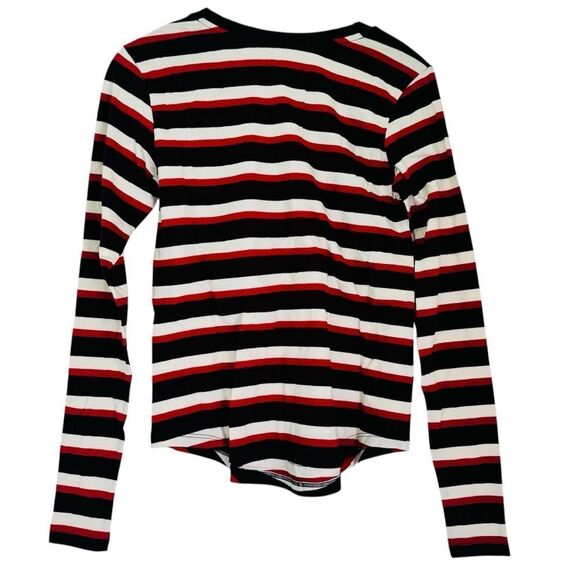 Universal Standard V-Rex Long-Sleeve Striped Tee Shirt Top Size 4XS (00-0) - Picture 3 of 7
